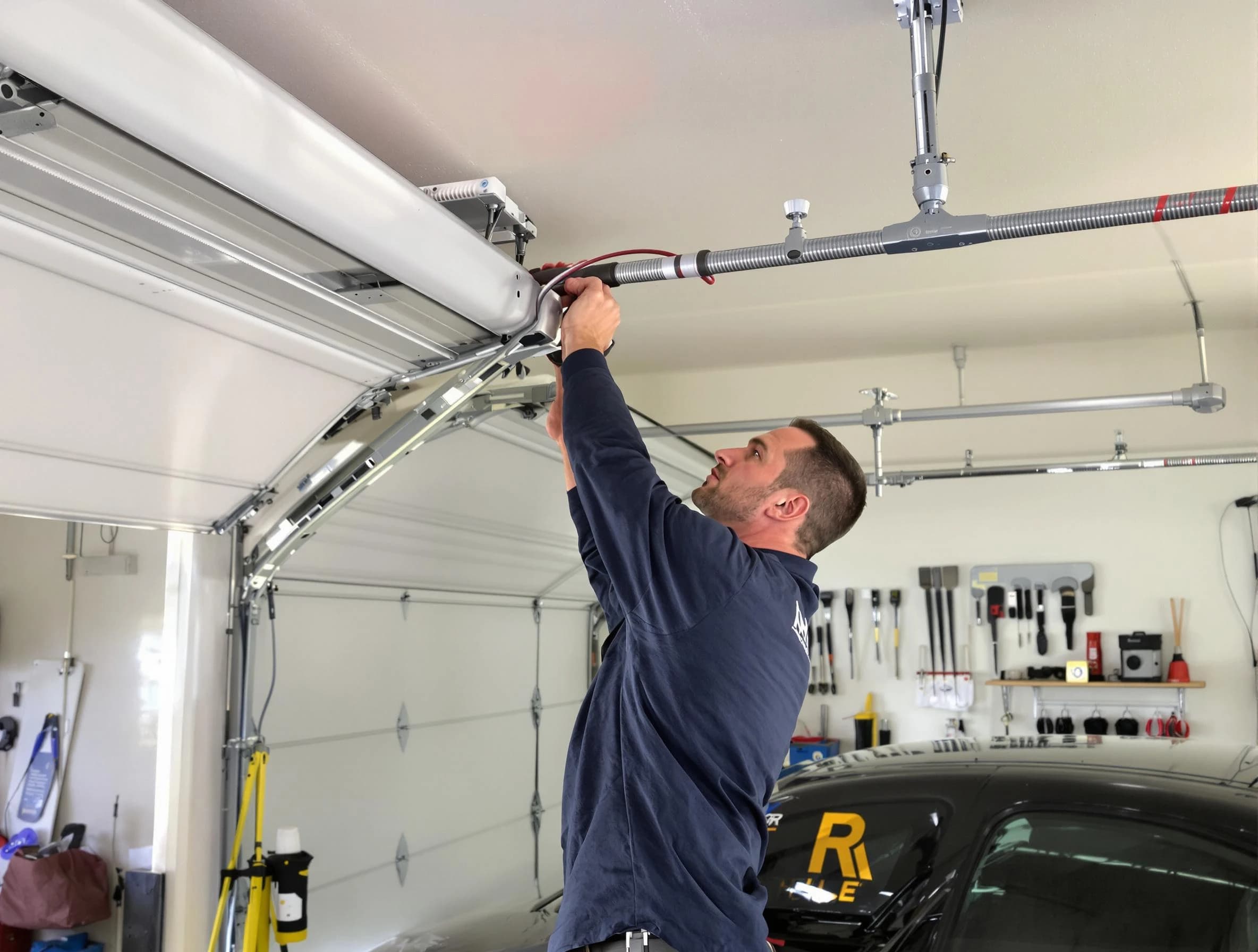 Staten Island Garage Door Repair technician performing garage door cable repair in Staten Island