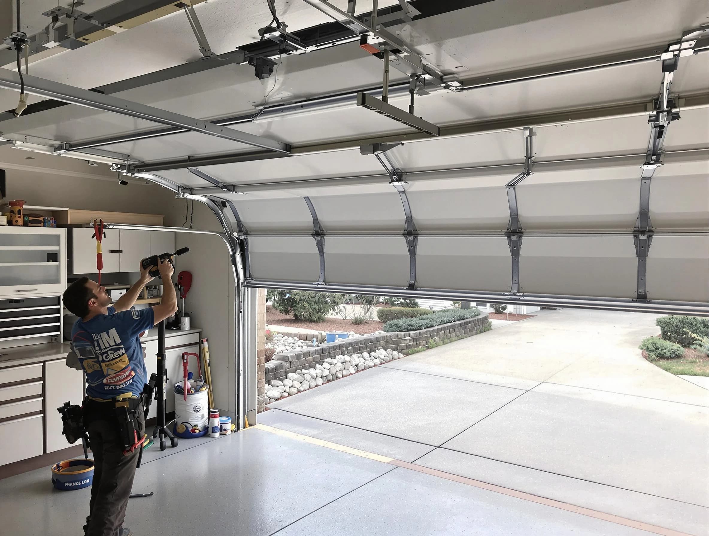 Garage door track repair service by Staten Island Garage Door Repair in Staten Island