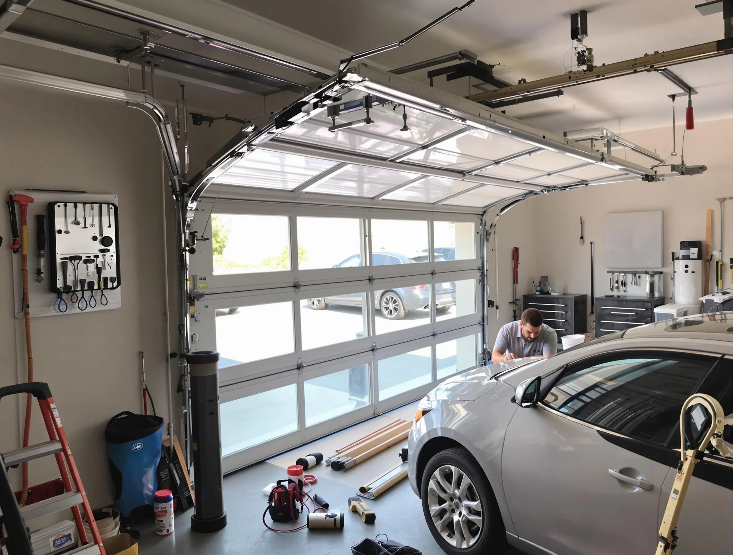 Garage door noise reduction service by Staten Island Garage Door Repair in Staten Island