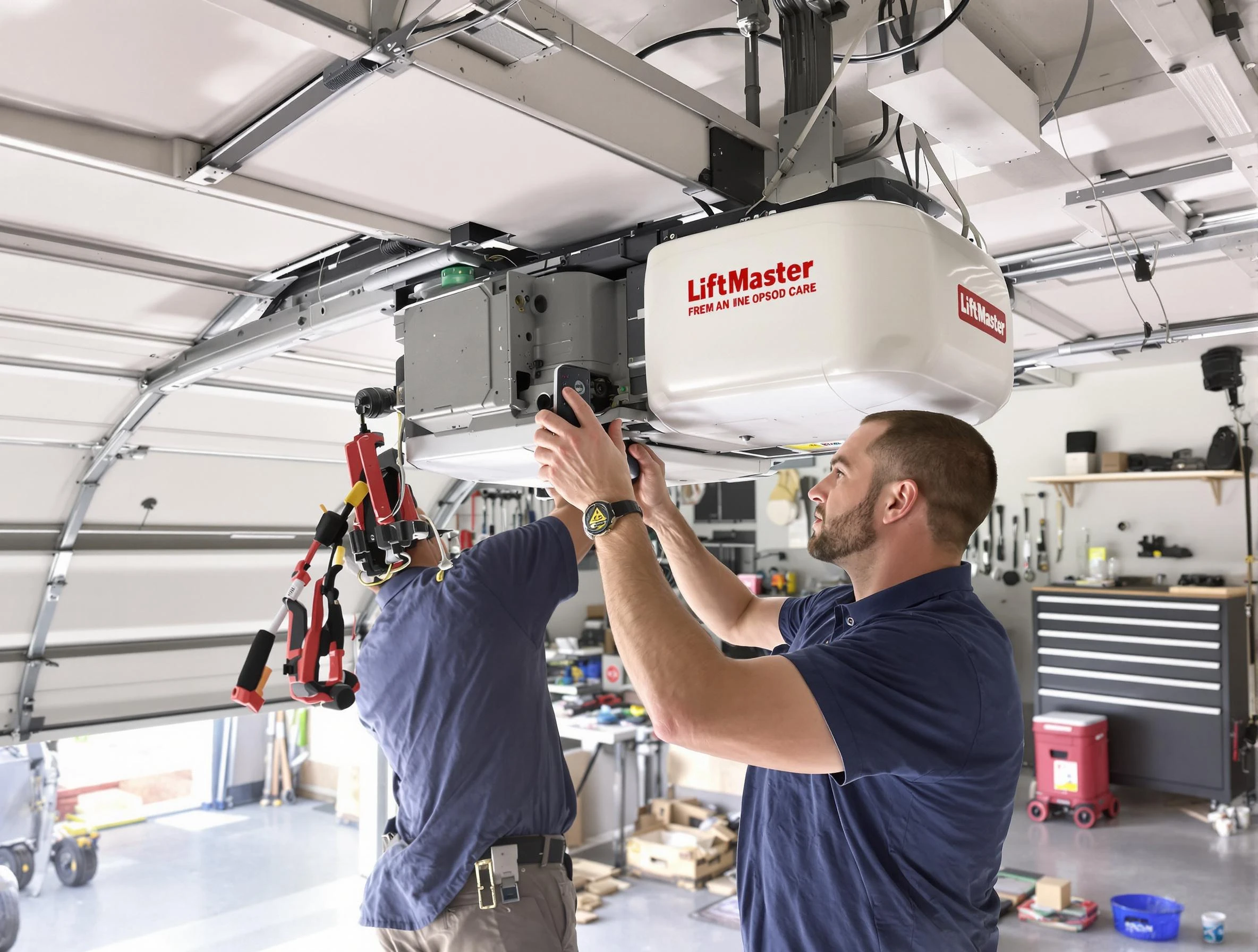 Staten Island Garage Door Repair technician performing advanced diagnostics on garage opener in Staten Island