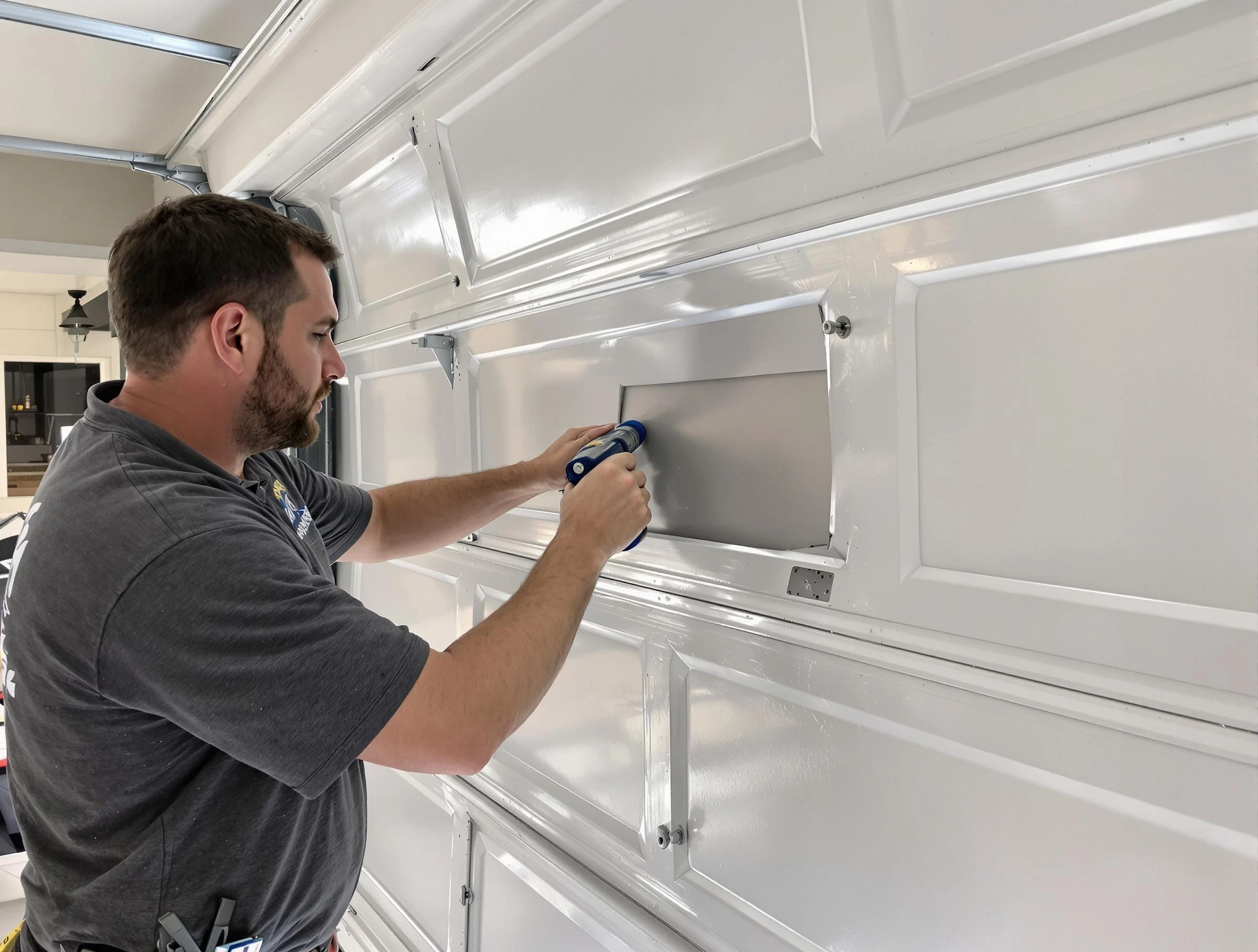Garage door panel repair by Staten Island Garage Door Repair in Staten Island